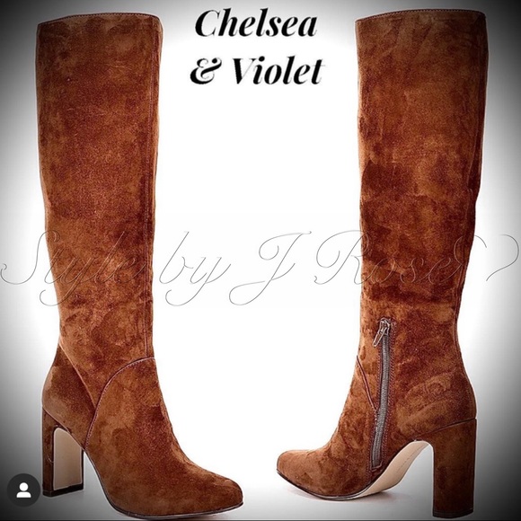 Chelsea & Violet Shoes - NWOB Chelsea & Violet ‘Angie’ Cognac Suede Boots